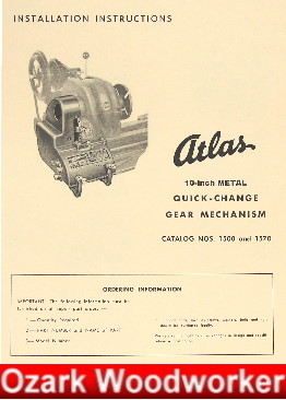 ATLAS/Craftsman 10 Quick Change Gear Box Install Manual