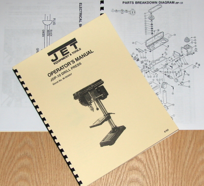 JET/Asian JDP-10 10" Drill Press Owner's Operator's & Parts Manual 0906