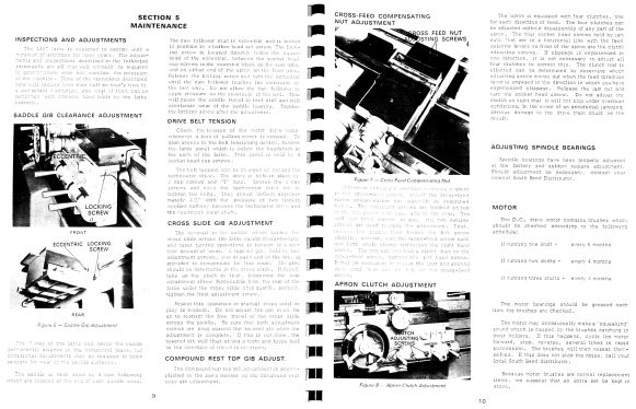 SOUTH BEND 1307 Metal Lathe Operator's & Parts  Manual 0666